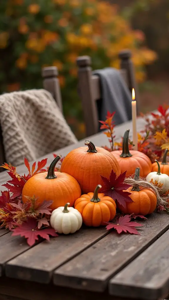 cozy pumpkin spice centerpiece
