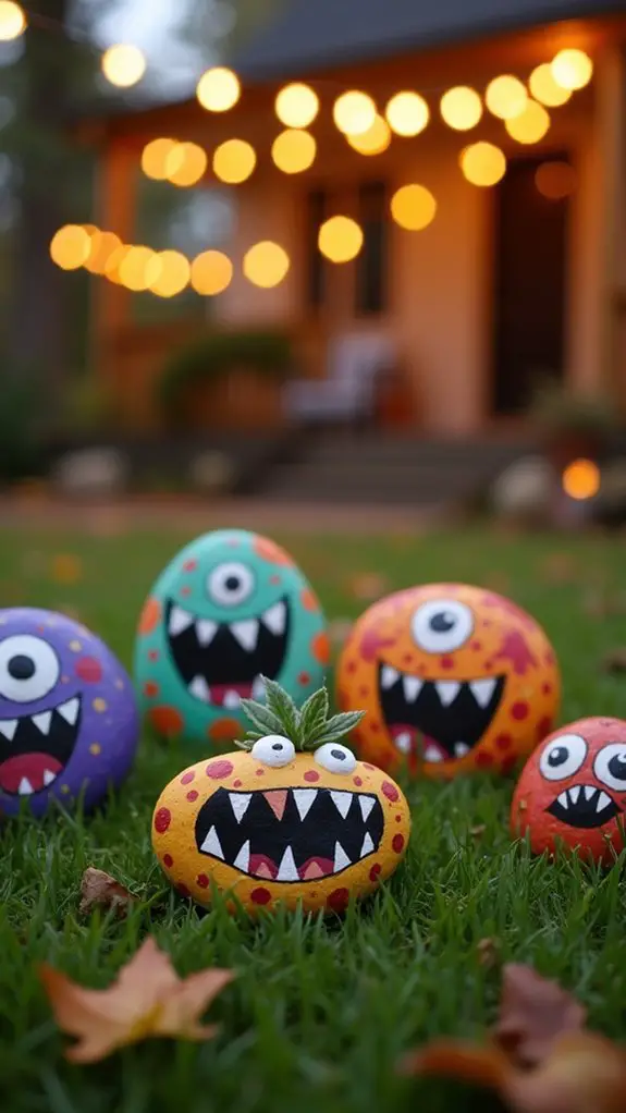 creative halloween rock decorations