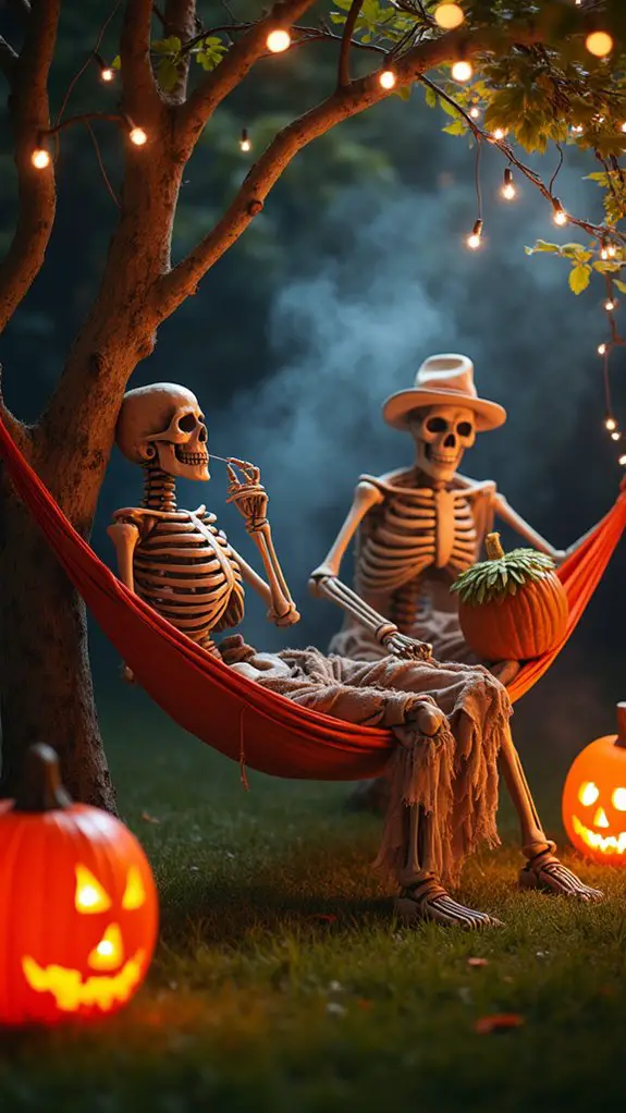 creative halloween skeleton displays