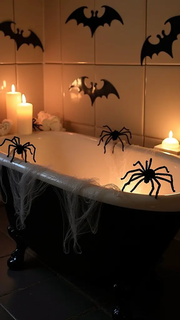 creepy bathtub spider scene