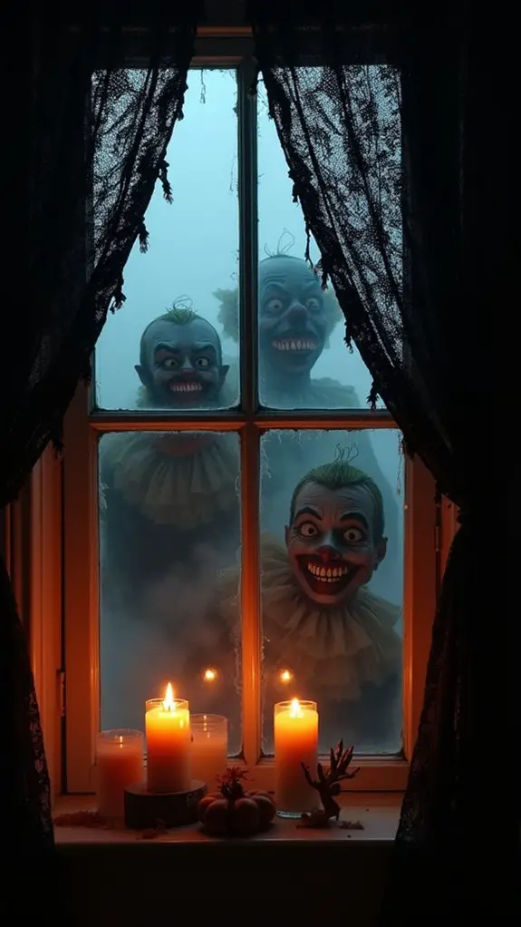 creepy clowns watching windows