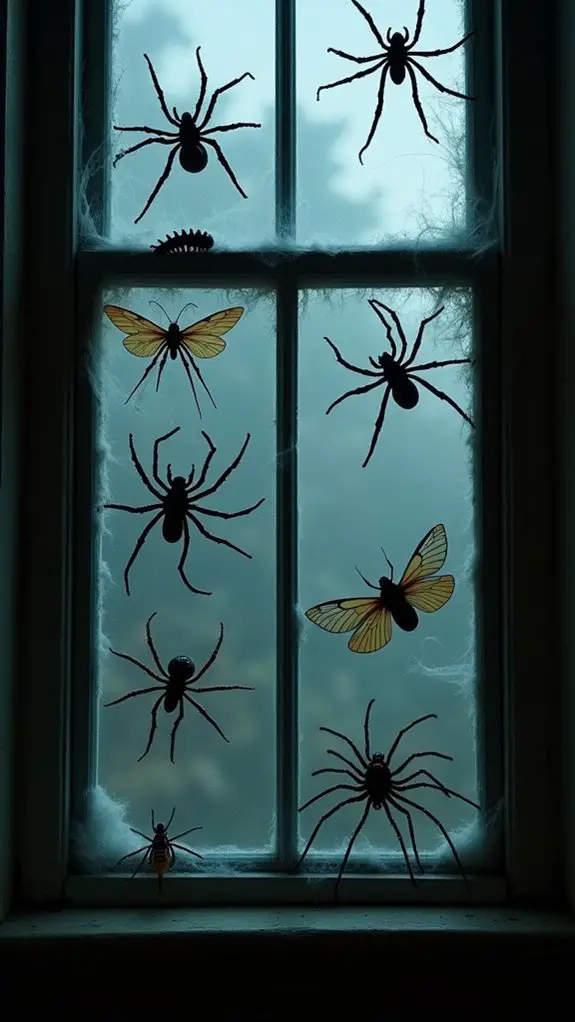 creepy fake insect display