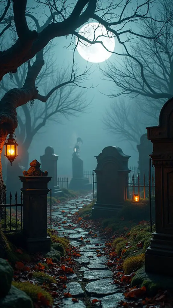 creepy halloween graveyard setup