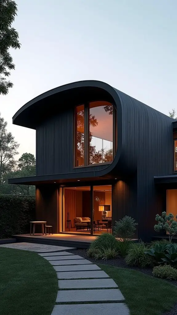 curved black home architecture