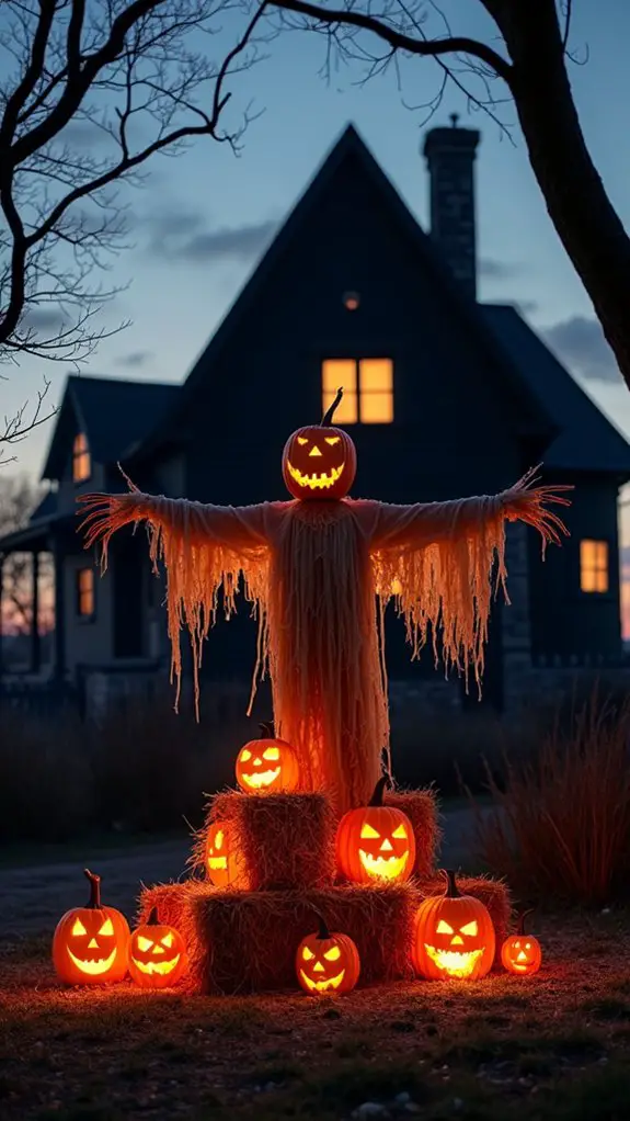 decorative halloween hay bales