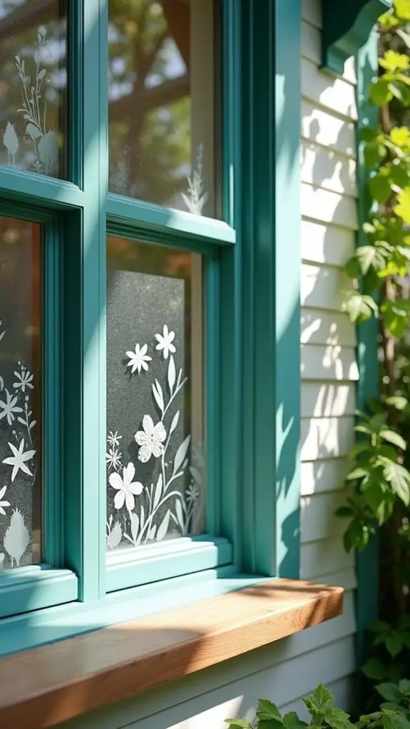 decorative window decals applied
