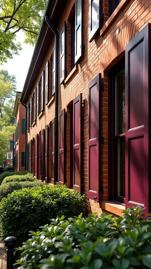 deep plum shutters enhance elegance
