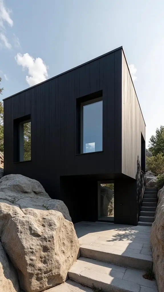 dramatic black stone contrast
