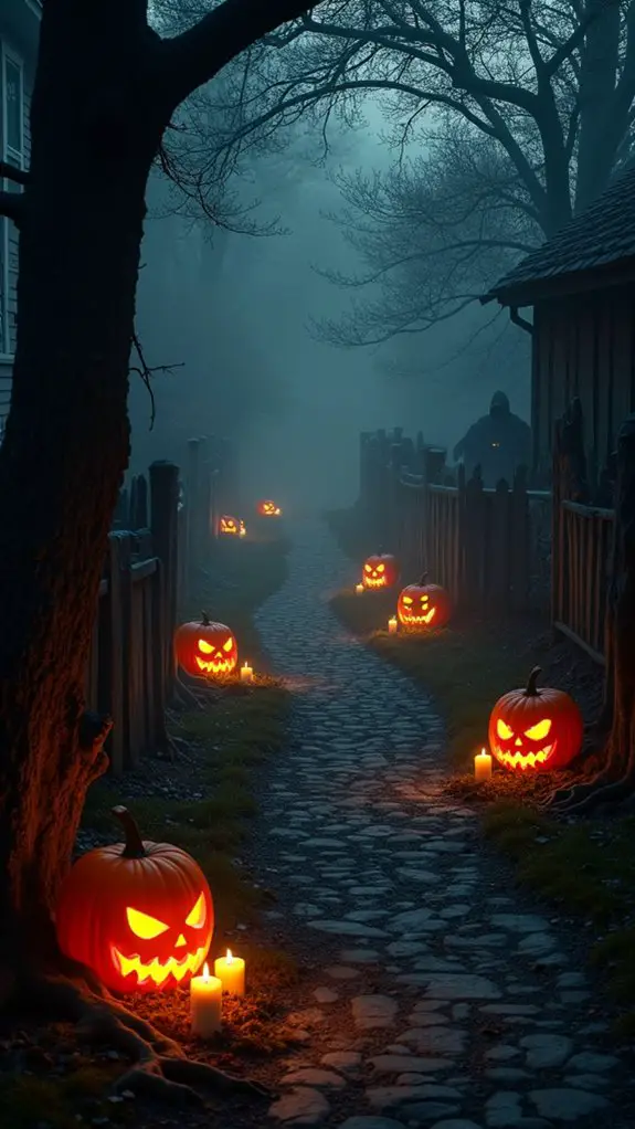 eerie flickering candle pathway