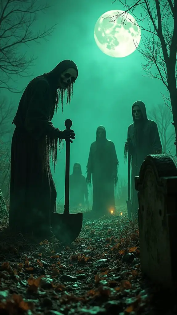 eerie graveyard halloween display