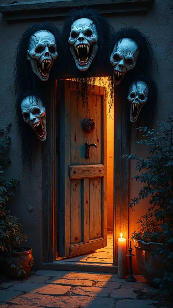 eerie halloween door decor