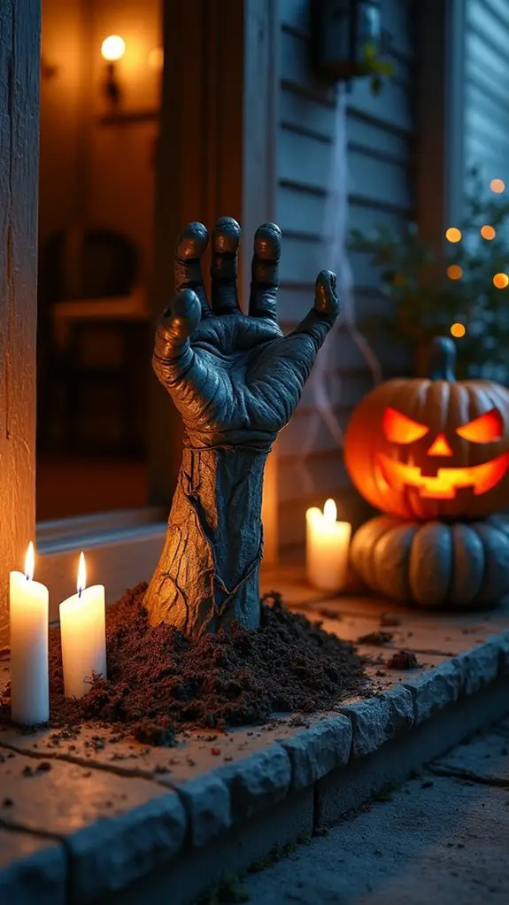 eerie halloween door decor