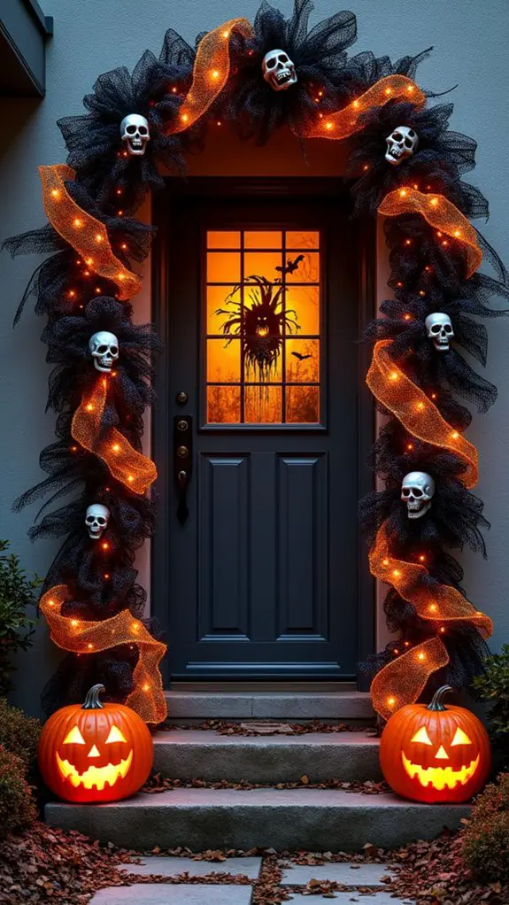 eerie halloween door decoration