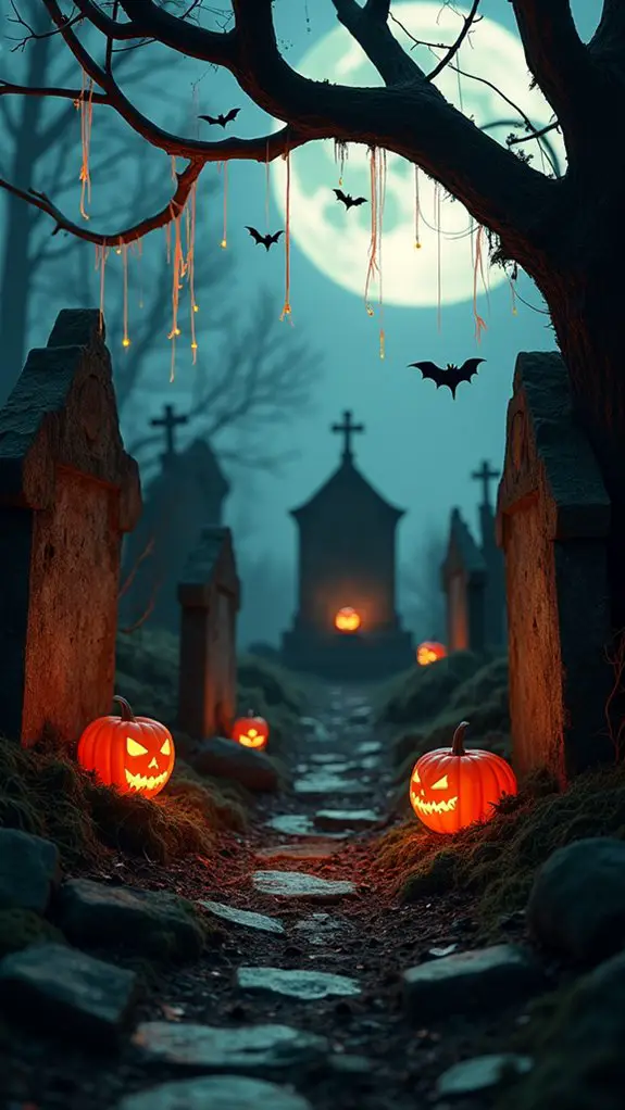 eerie halloween graveyard decor