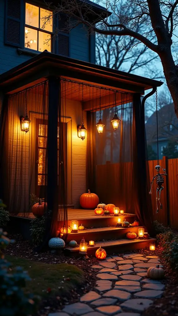eerie halloween string lights