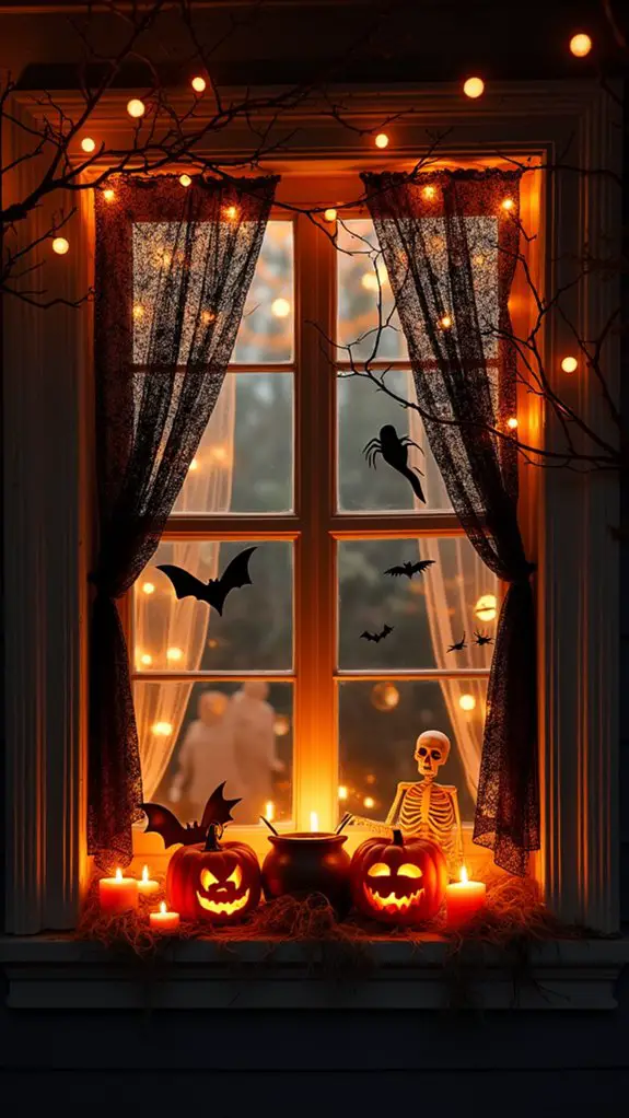 eerie halloween window displays