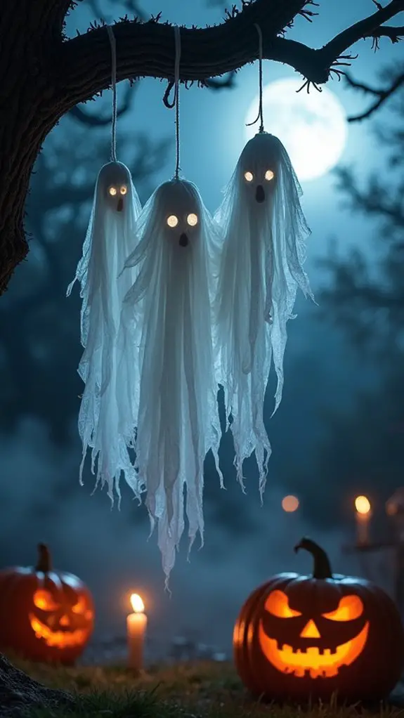 eerie hanging ghost decorations