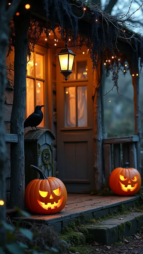 eerie outdoor lighting setup