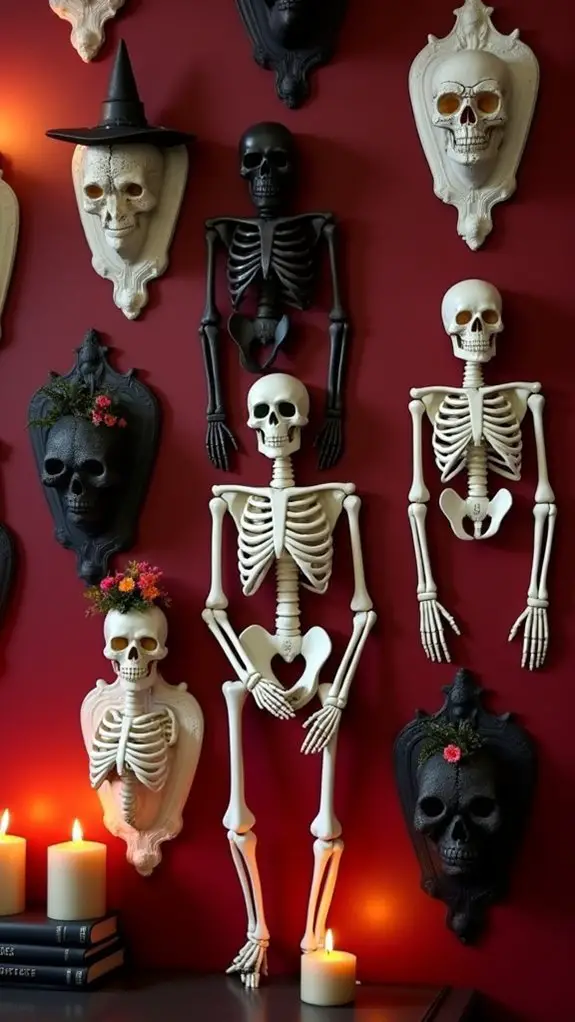eerie skeleton wall decor