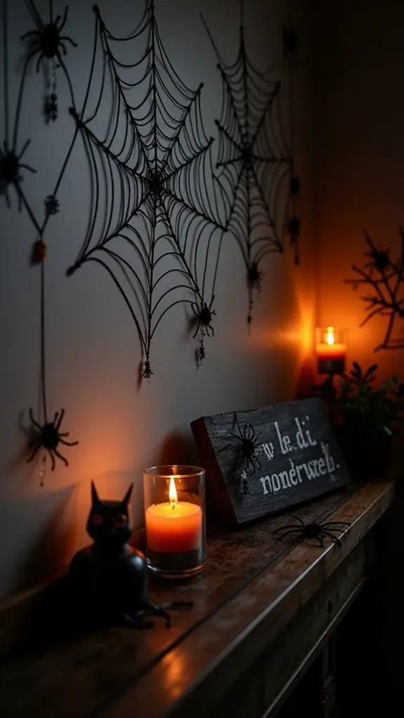 eerie spider web decorations
