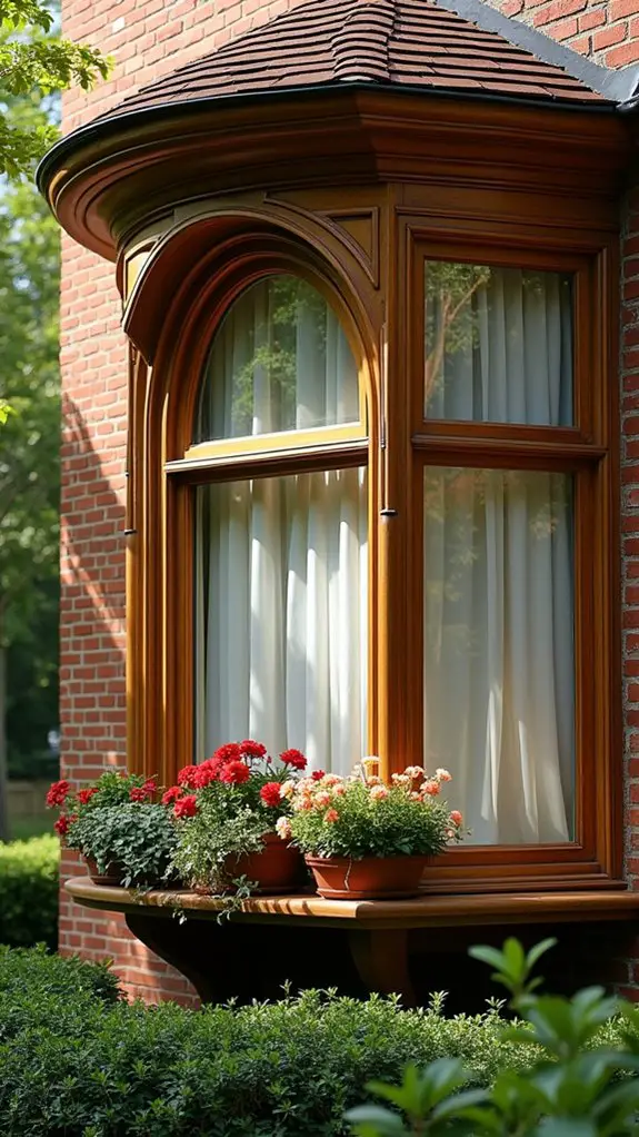 elegant arched bay windows