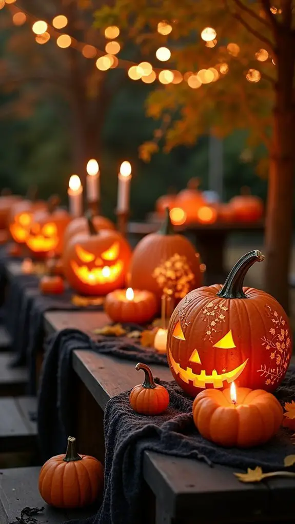 elegant autumn pumpkin arrangements