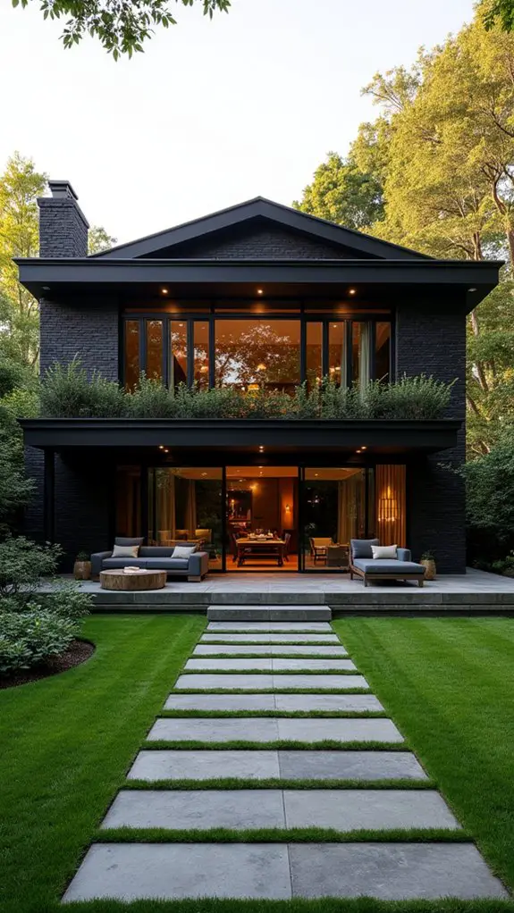 elegant black brick homes