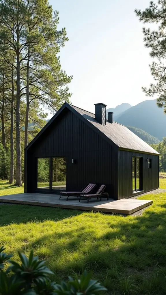 elegant black bungalow retreat