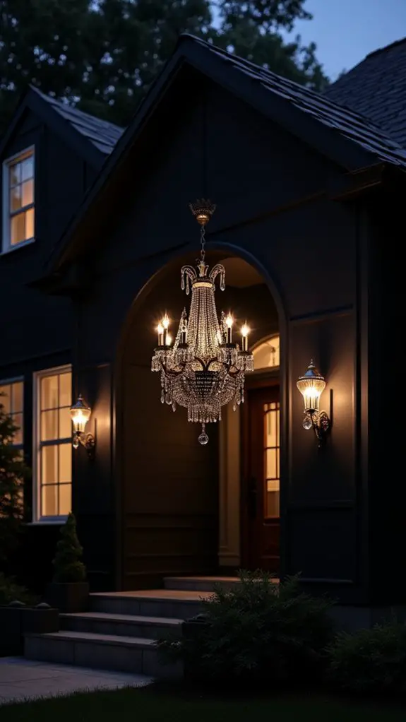 elegant black chandelier ambiance