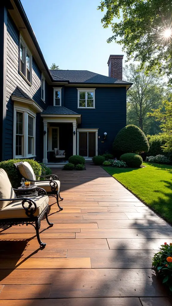 elegant black colonial patio