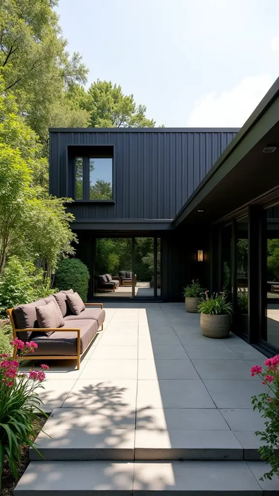 elegant black garden terrace