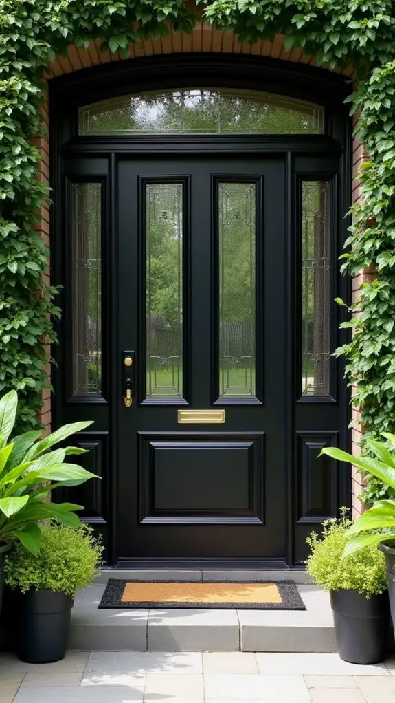 elegant black glass door