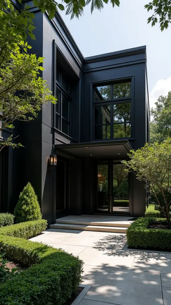 elegant black grey mansion design