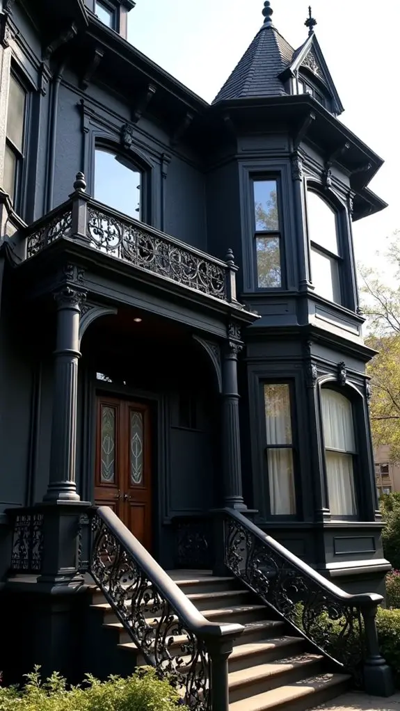 elegant black ironwork details