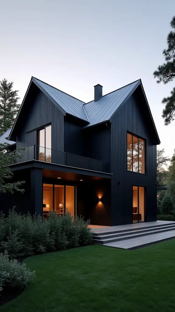 elegant black mansion design