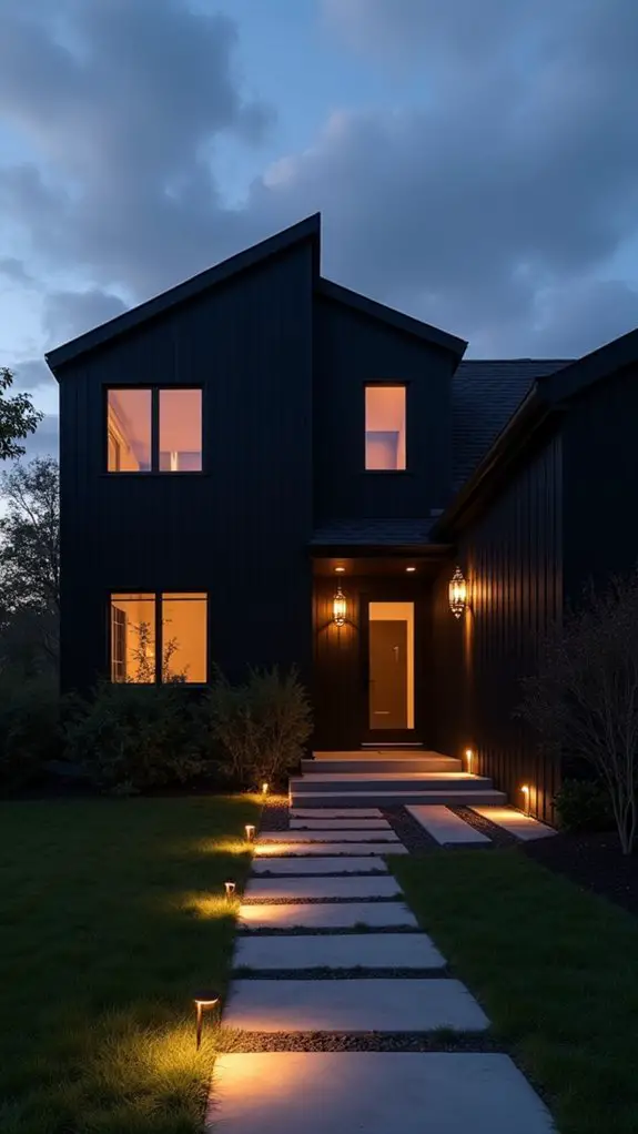 elegant black outdoor lighting