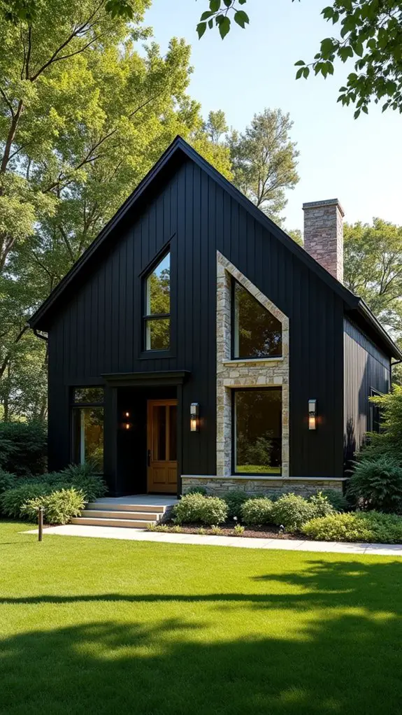 elegant black stone home