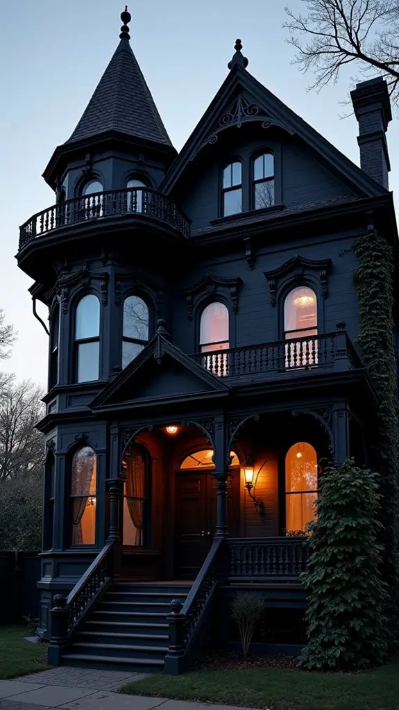 elegant black victorian facades
