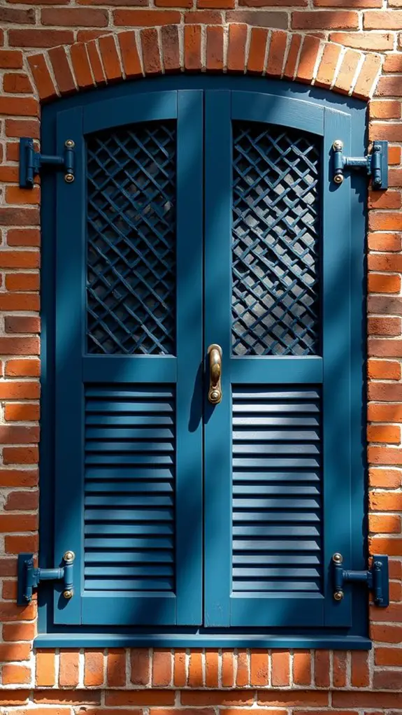 elegant deep navy shutters