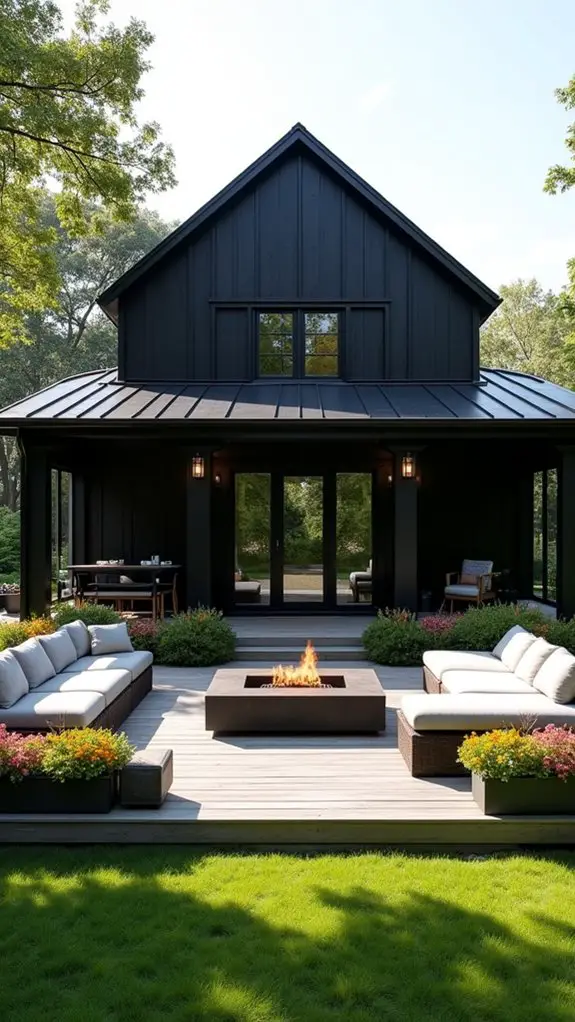 elegant farmhouse with deck