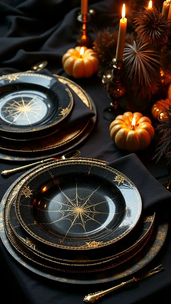 elegant halloween decorative plates