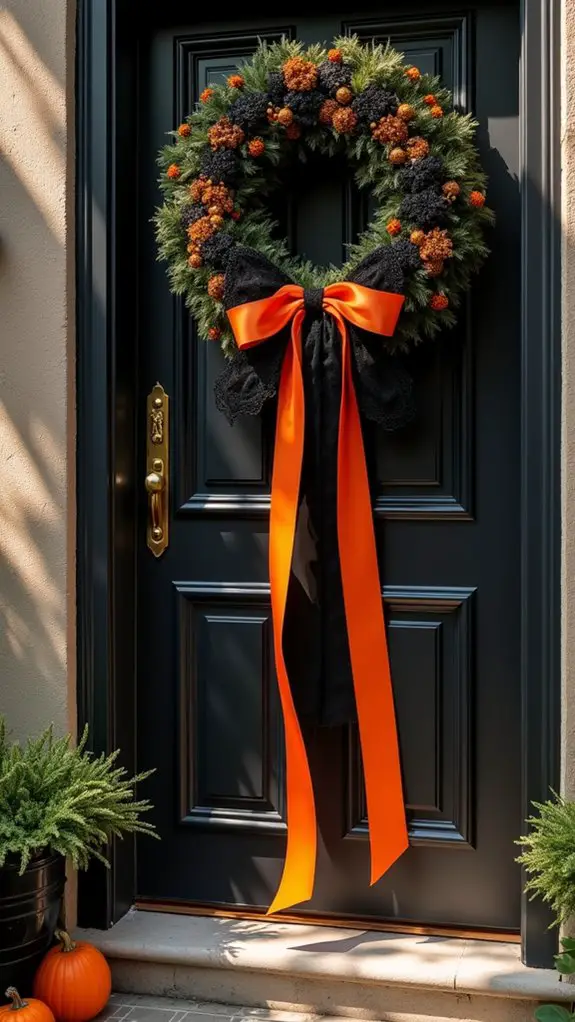 elegant halloween door decor