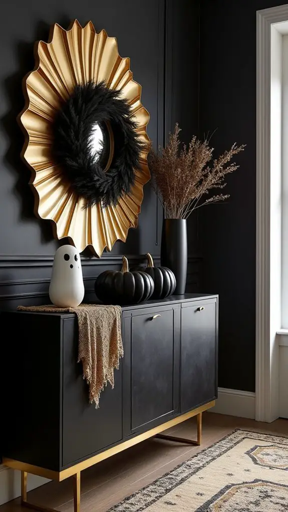 elegant halloween entryway decor