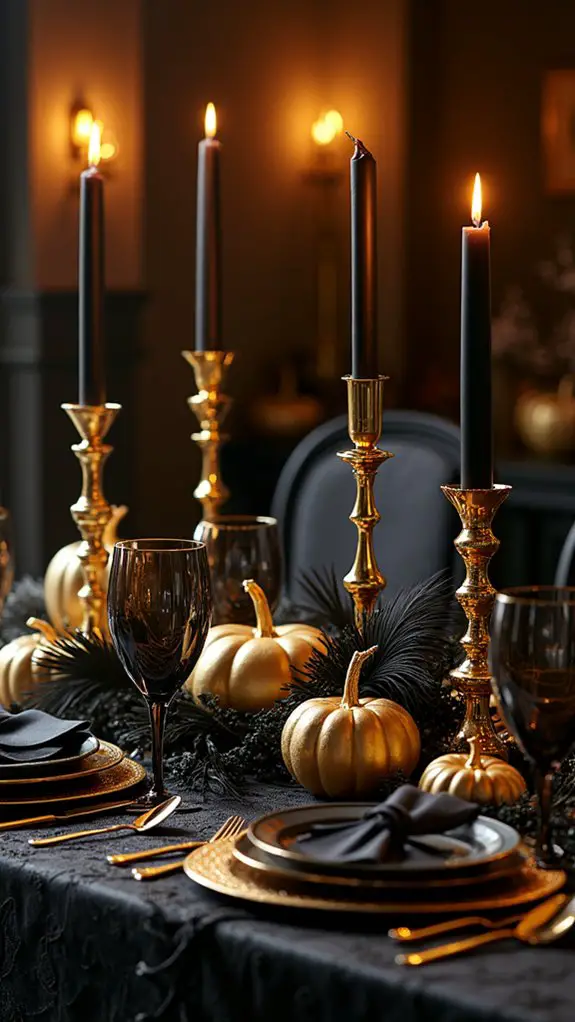 elegant halloween table decor