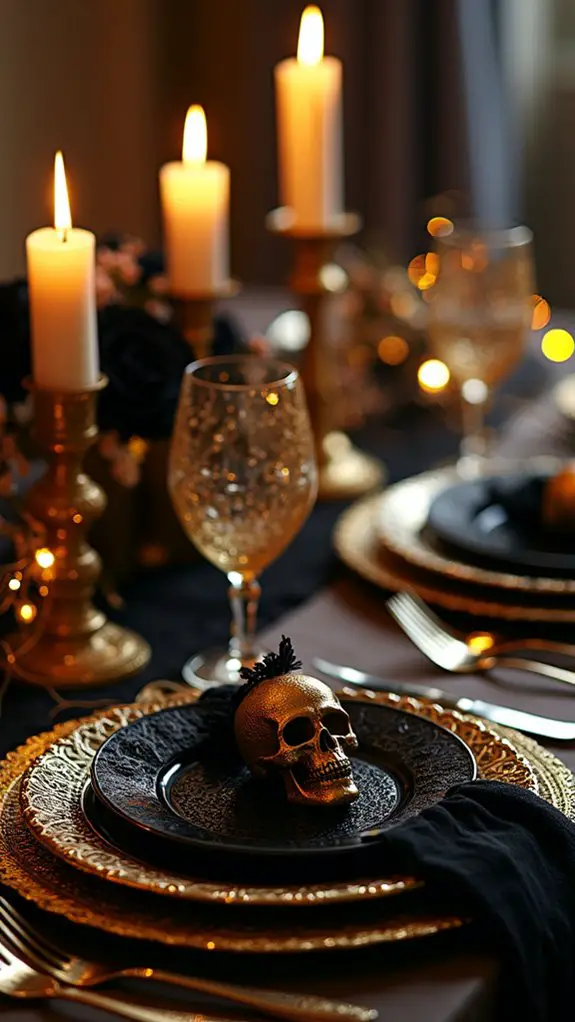 elegant halloween table decor