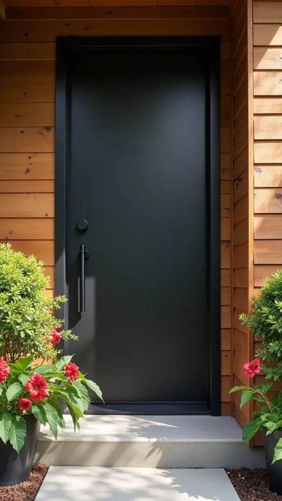 elegant matte black doors