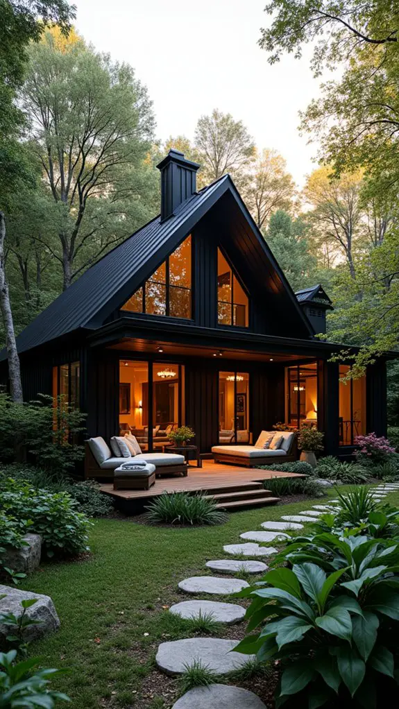 elegant rustic black cottage