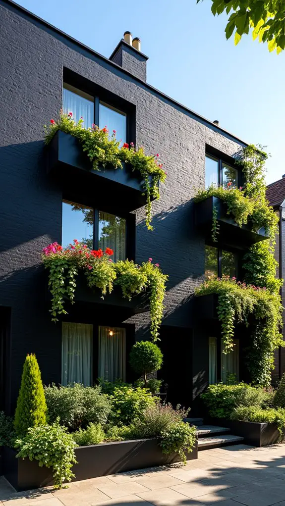 elegant townhouse with greenery