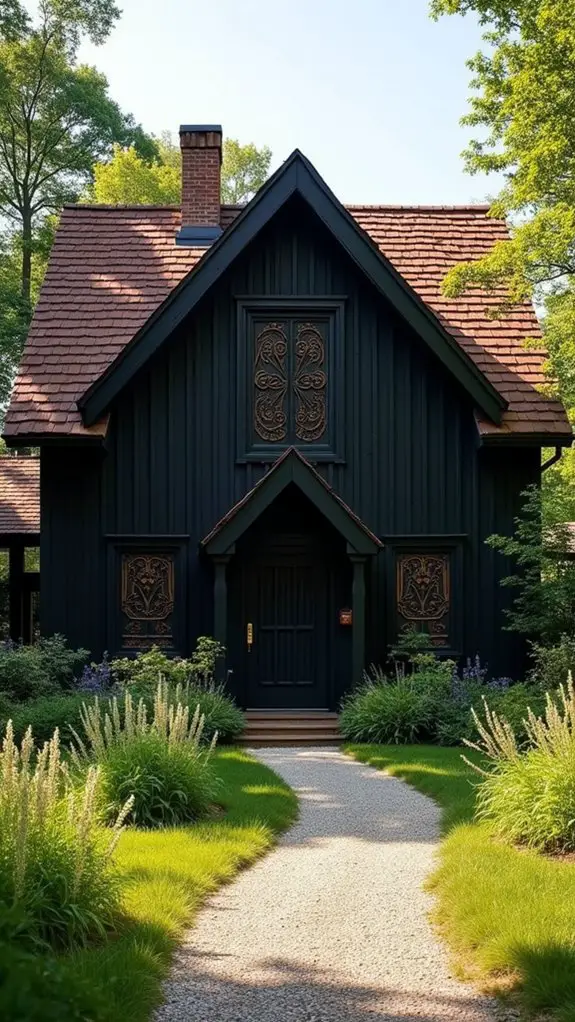 enchanting black house entrances