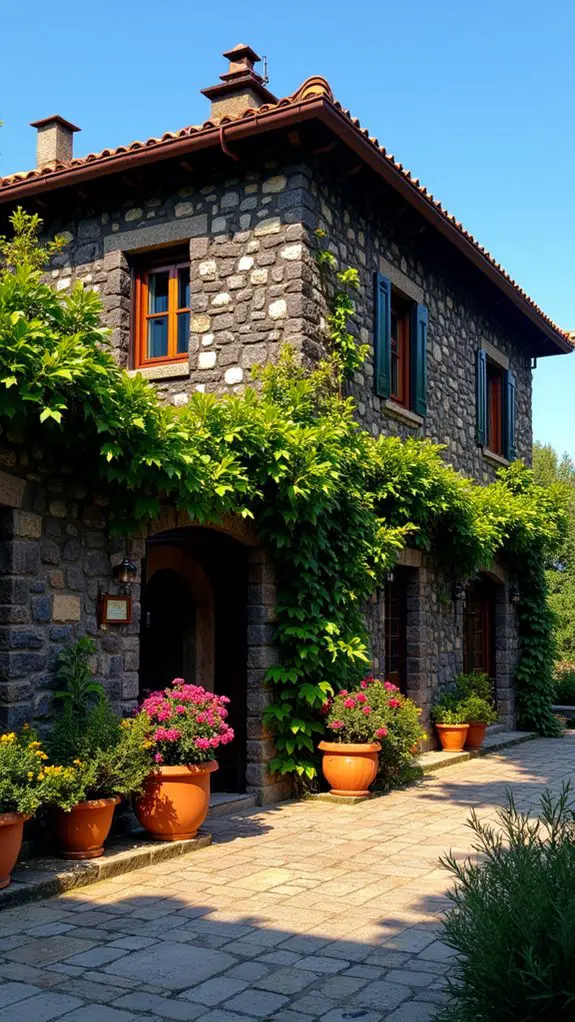 enchanting black stone house